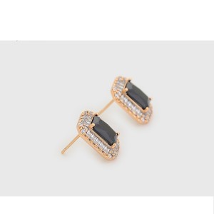 Auskari-nagliņas ar baltiem mirdzošiem cirkoniem, zelta pārklājums 18 karāti